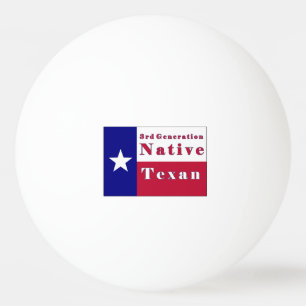 Pelota De Ping Pong Bandera texana nativa de tercera generación