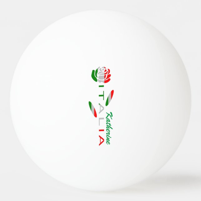 Pelota De Ping Pong Bandiera d'Italia Rosa Personalizada (Anverso)