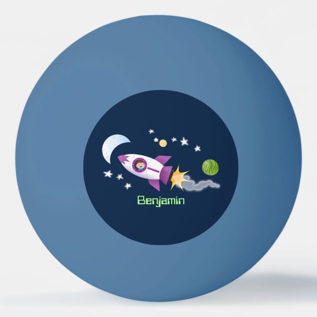 Pelota De Ping Pong Barco de cohetes en ilustracion de personalizado e (Anverso)