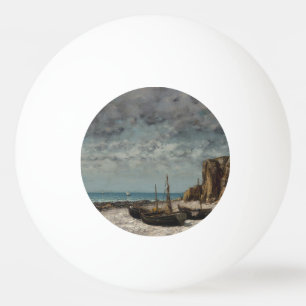 Pelota De Ping Pong Barcos en una playa, Étretat - Gustave Courbet