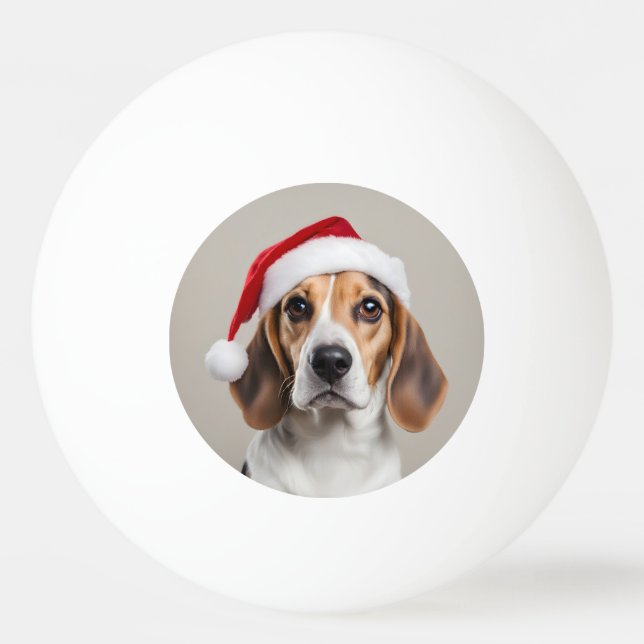 Pelota De Ping Pong Beagle Navidades (Anverso)