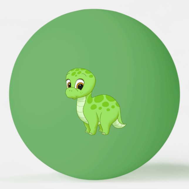 Pelota De Ping Pong Bebé verde dulce Brontosauro Dinosaurio (Anverso)