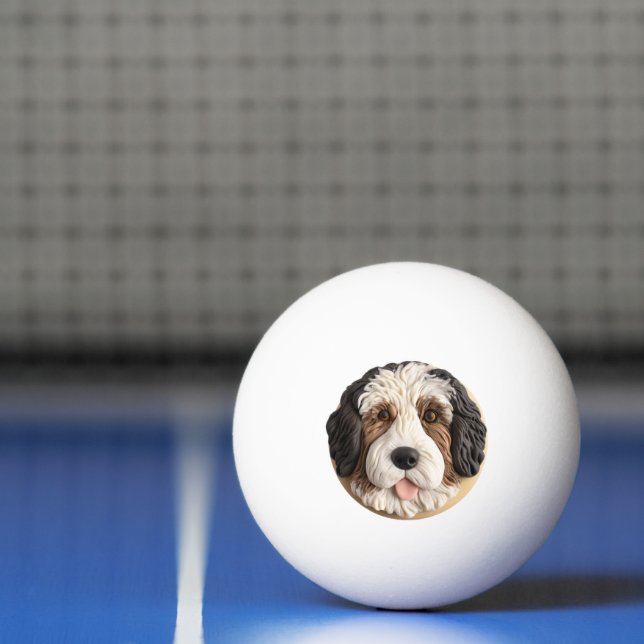 Pelota De Ping Pong Bernedoodle Dog 3D Inspirado (Neto)
