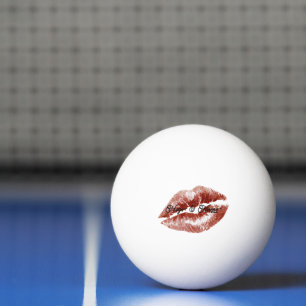 Pelota De Ping Pong Besos Labios Rojos Cremosos Coqueto 