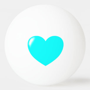 Pelota De Ping Pong Big Turquoise Heart Ping Pong Ball