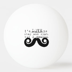 Pelota De Ping Pong Bigote de humor divertido negro