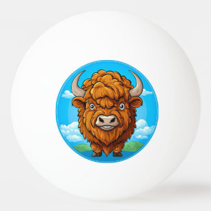 Pelota De Ping Pong Bison de dibujos animados lindo