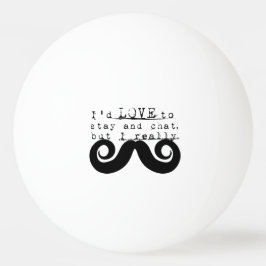 Pelota De Ping Pong Black Funny Humor I Mustache