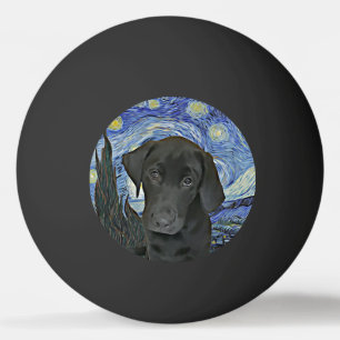 Pelota De Ping Pong Black Lab Puppy Starry Night