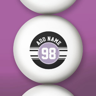 Pelota De Ping Pong Black & Lavender Sports Jersey Custom Name Number