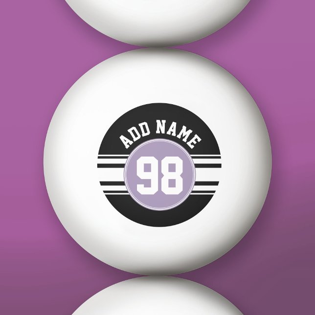 Pelota De Ping Pong Black & Lavender Sports Jersey Custom Name Number (Custom Ping Pong Balls)