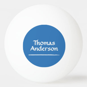 Pelota De Ping Pong Blanco moderno minimalista sobre azul