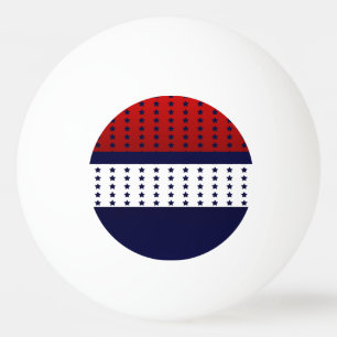 Pelota De Ping Pong Blanco rojo patriótico y azul con diseño de estrel