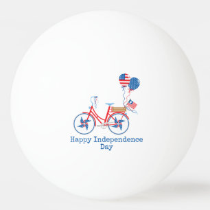 Pelota De Ping Pong Blanco Rojo y Azul 4 de julio Bicicleta caprichosa