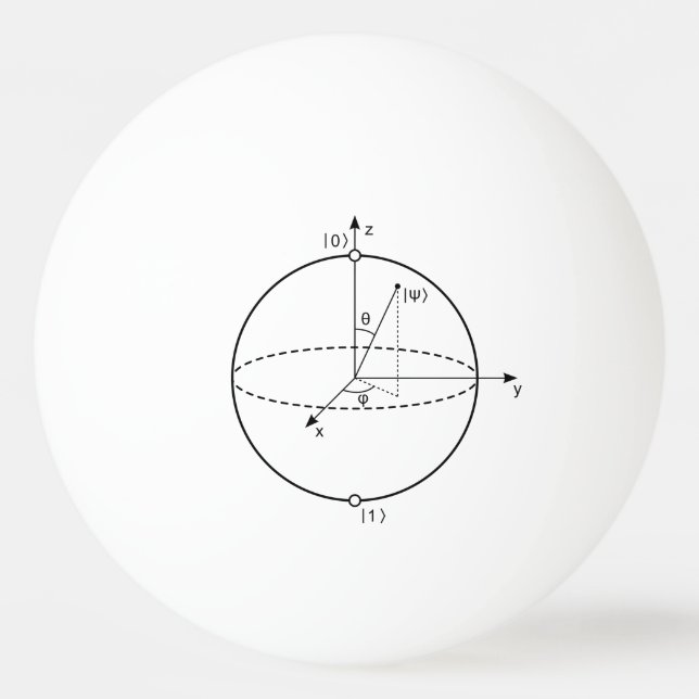 Pelota De Ping Pong Bloch Sphere | Física/Matemáticas de bits cuántico (Anverso)
