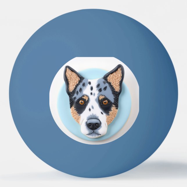 Pelota De Ping Pong Blue Heeler Dog 3D Inspirado (Anverso)