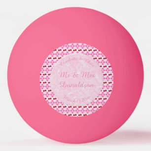 Pelota De Ping Pong Boda Primavera Rosa Flor de cerezo y cerezas