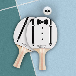 Pelota De Ping Pong Boda Tuxedo Suspender Bow Tie