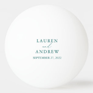 Pelota De Ping Pong Boda Verde azulado verde esmeralda personalizada