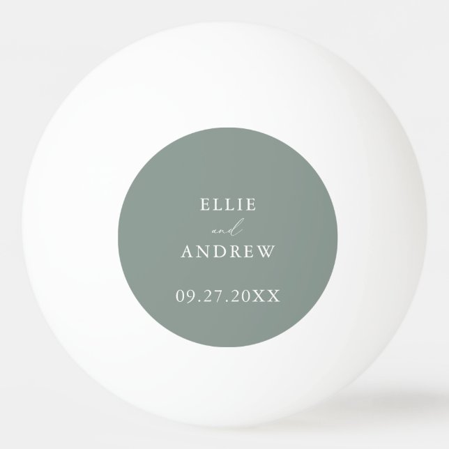Pelota De Ping Pong Boda verde de aceituna sabrosa personalizado (Anverso)