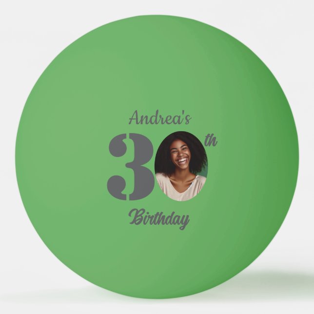Pelota De Ping Pong Bold 30th Birthday Party Photo  (Anverso)