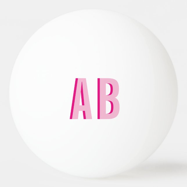 Pelota De Ping Pong Bold Stacked Pink 2 Letter Monogram (Anverso)