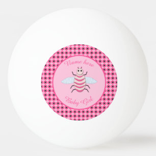 Pelota De Ping Pong Bonito Bebé Rosa Bee Personalizado