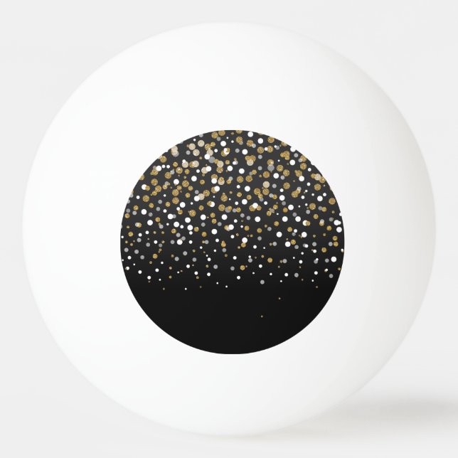Pelota De Ping Pong Bonito Girly Gold Purpurinas Dots Ilustracion (Anverso)