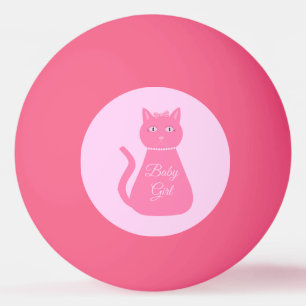 Pelota De Ping Pong Bonito Niña Rosa Personalizado Gato