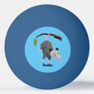 Pelota De Ping Pong Bonito opossum colgando de un personalizado de suc