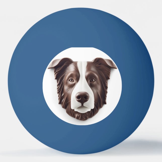 Pelota De Ping Pong Borde de Perro Collie 3D inspirado (Anverso)
