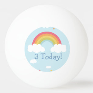 Pelota De Ping Pong botón Fiesta de cumpleaños de niños con arcoiris p