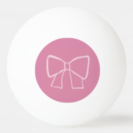 Pelota De Ping Pong Bow rosa minimalista