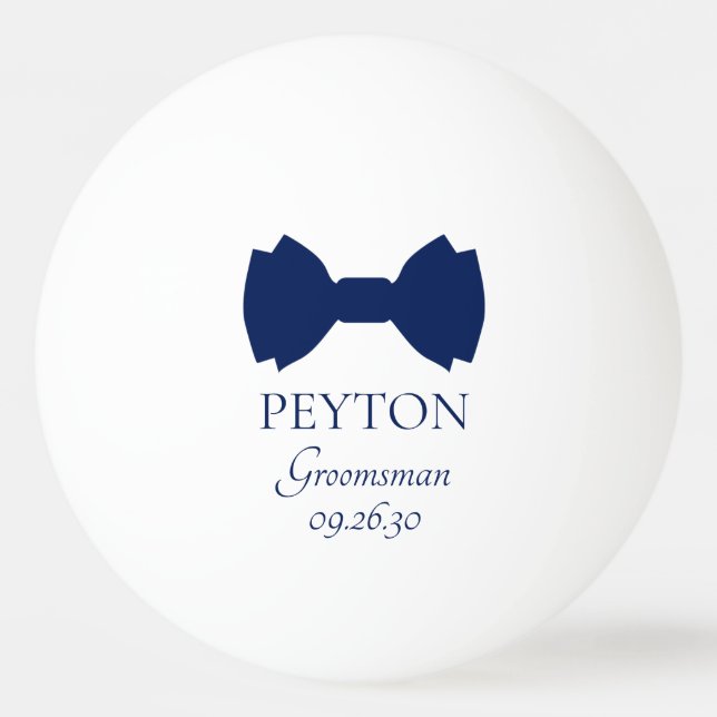 Pelota De Ping Pong Bow Tie de Groomsman Blue (Anverso)