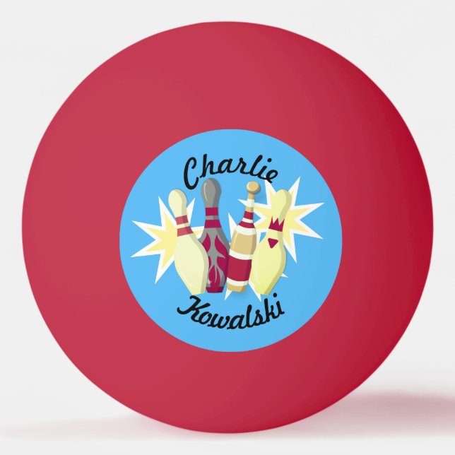 Pelota De Ping Pong Bowling de estilo vintage (Anverso)