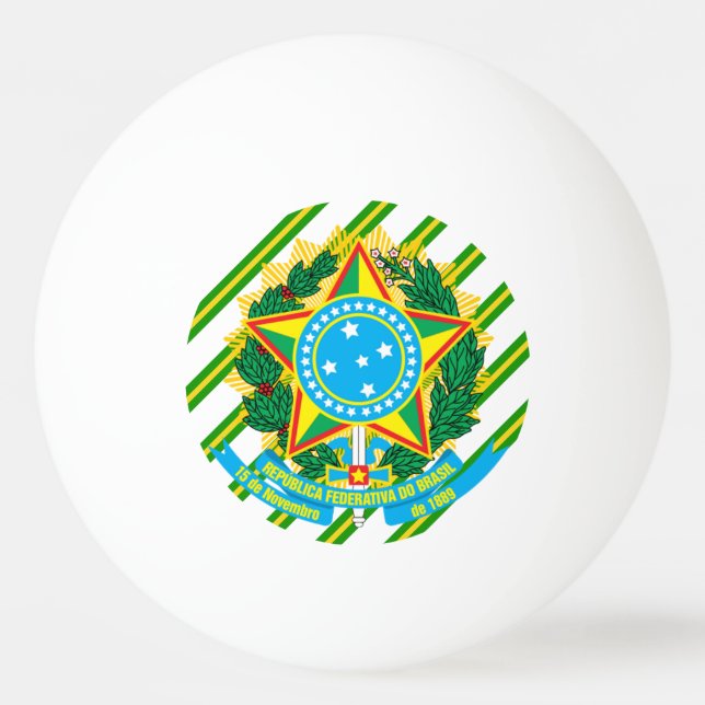 Pelota De Ping Pong Brazos de la capa del Brasil (Anverso)