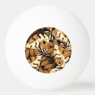Pelota De Ping Pong Brillantes hojas tropicales patrón oscuro