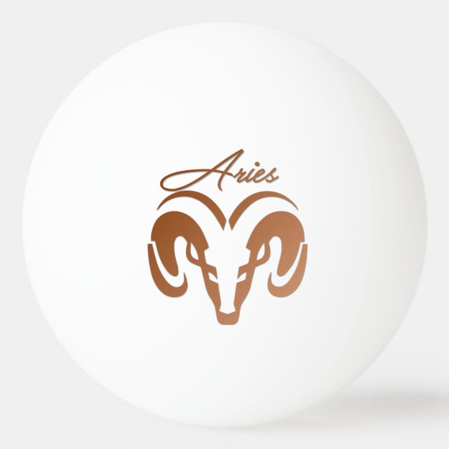 Pelota De Ping Pong Bronze Aries el Ram Zodiac (Anverso)