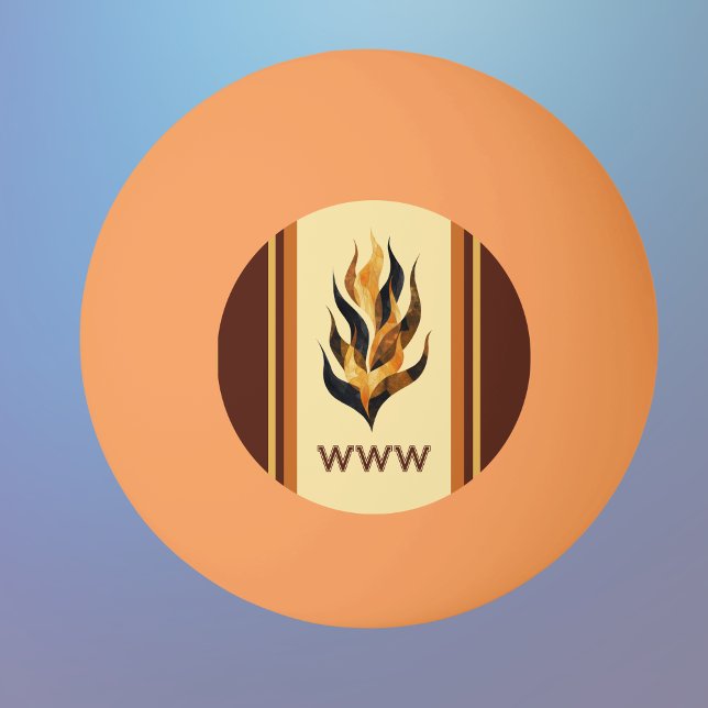 Pelota De Ping Pong Brown Stripes and Orange Dragon Flames Monogram (Subido por el creador)