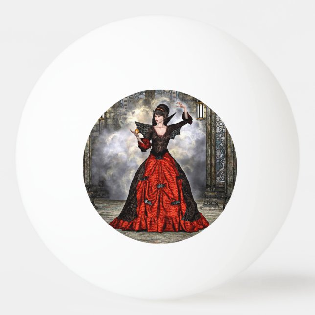 Pelota De Ping Pong Bruja Femenina (Anverso)