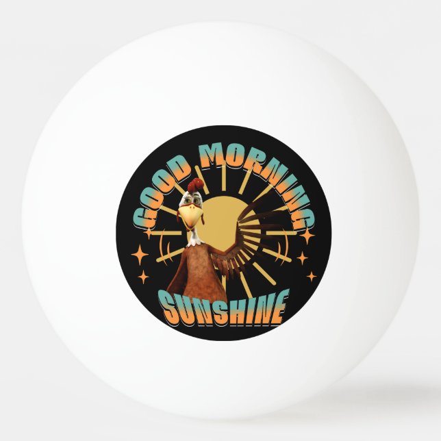 Pelota De Ping Pong Buenos Días Sol Funny Rooster (Anverso)
