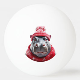 Pelota De Ping Pong Bufanda y gorro de hipopótamo 
