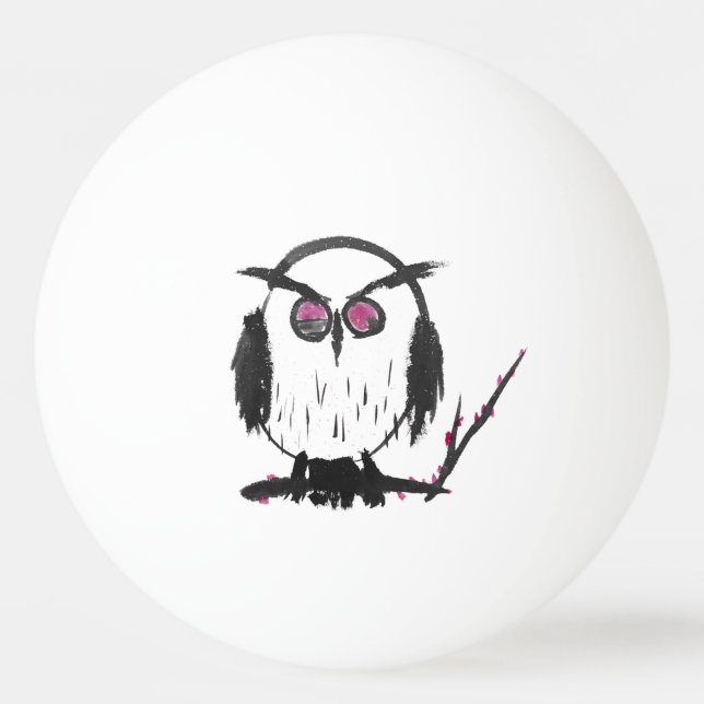 Pelota De Ping Pong Búho chino (Anverso)
