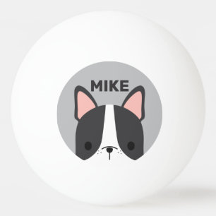 Pelota De Ping Pong Bulldog francés lindo con nombre personalizado