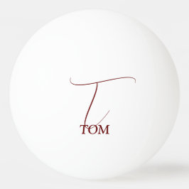 Pelota De Ping Pong Burgundy Monogramado