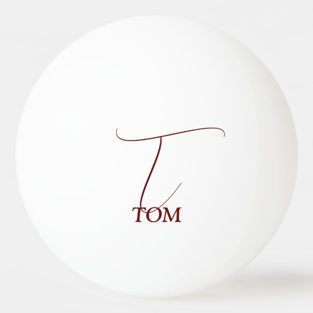 Pelota De Ping Pong Burgundy Monogramado (Anverso)