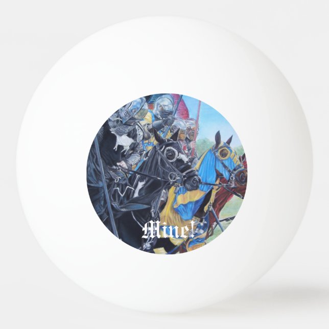 Pelota De Ping Pong caballeros medievales históricos deambulando a cab (Anverso)