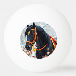 Pelota De Ping Pong Caballo castaño negro elegante