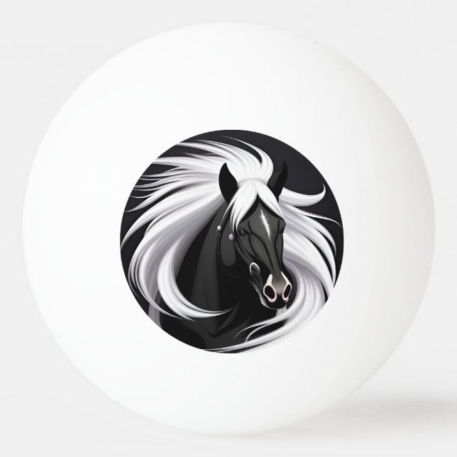 Pelota De Ping Pong Caballo Negro Magnífico (Anverso)