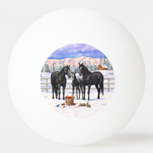 Pelota De Ping Pong Caballos del Barrio Negro en Nieve